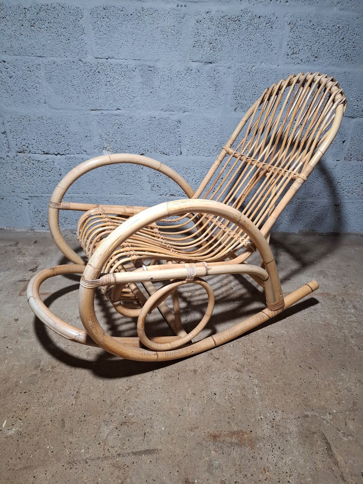 Furniture 1970s Franco. Albini Bamboo Rocking Chair photo