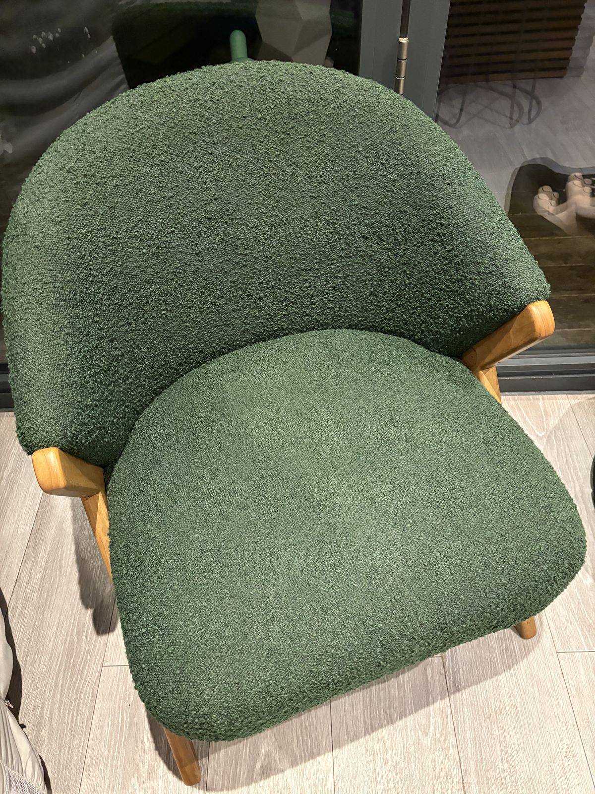 Green Boucle Chair, 21st Century photo vinterior