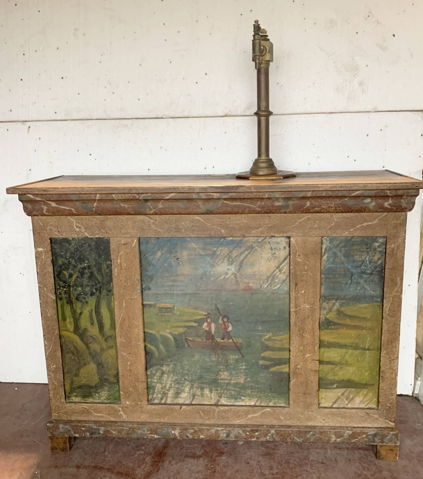 Small Flemish Style Counter In Patinated Fir  20th Century photo Furniture