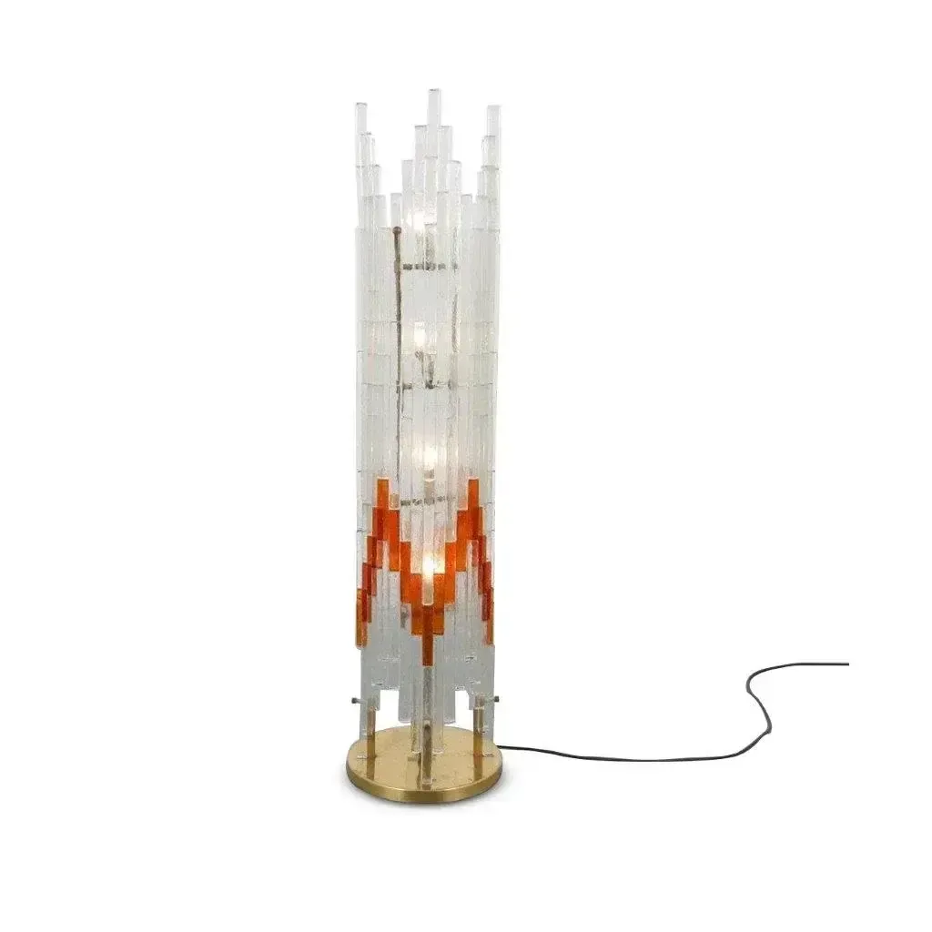 Glass Floor Lamp By Poliarte, Italy 1960