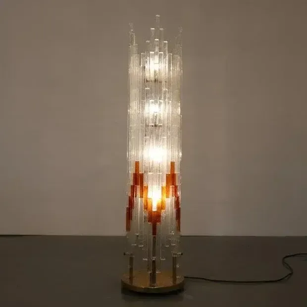 Glass Floor Lamp By Poliarte, Italy 1960 photo vintage