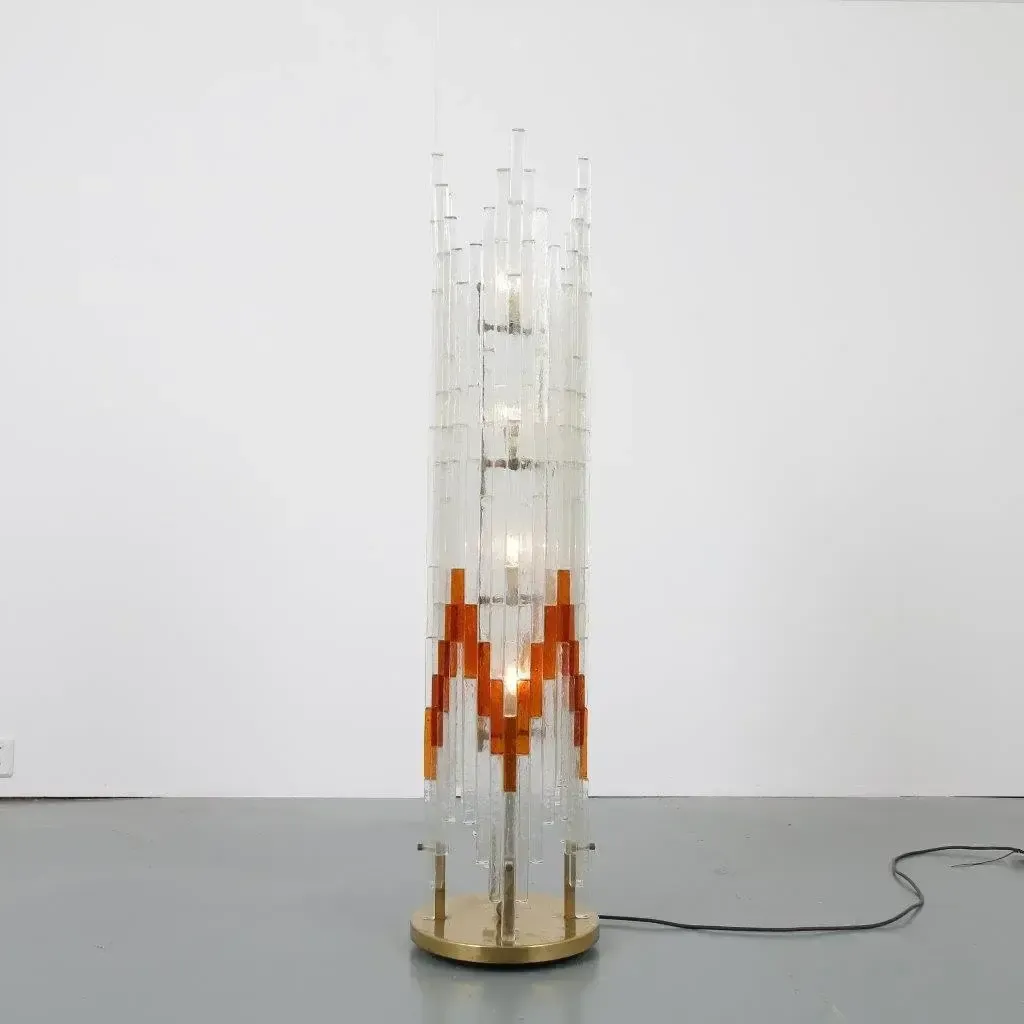 Lighting Glass Floor Lamp By Poliarte, Italy 1960 photo
