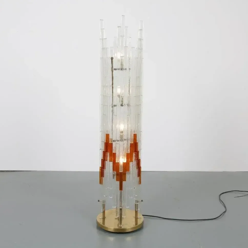 photo vinterior Glass Floor Lamp By Poliarte, Italy 1960