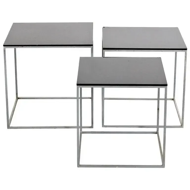 Furniture Poul Kjaerholm Pk71 Nesting Tables For E. Kold Christensen, Denmark 1960 photo