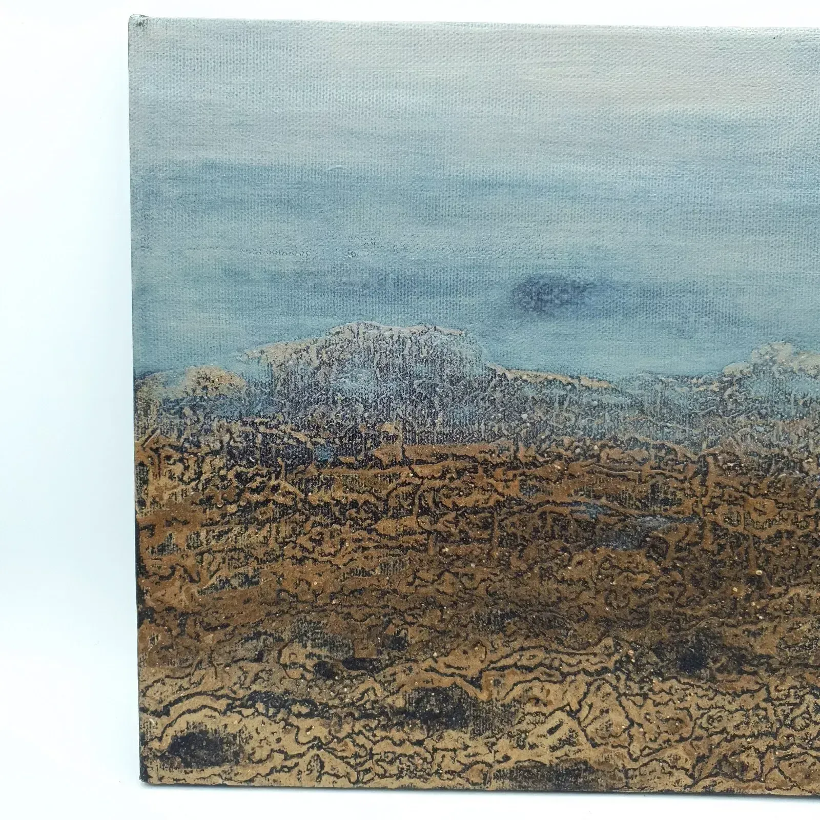 Signed Karen Picton Mud On Canvas Original Painting Dartmoor Earth Land Inspired photo furniture