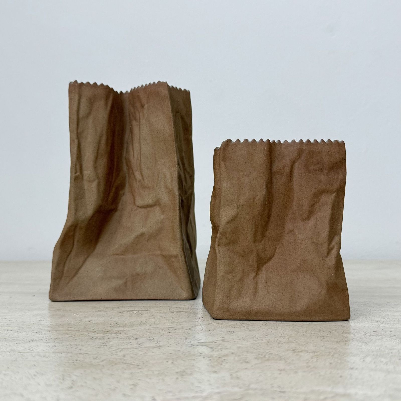 Set Of 2 Rosenthal Paper Bag Vase By Tapio Wirkkala , 1970’s