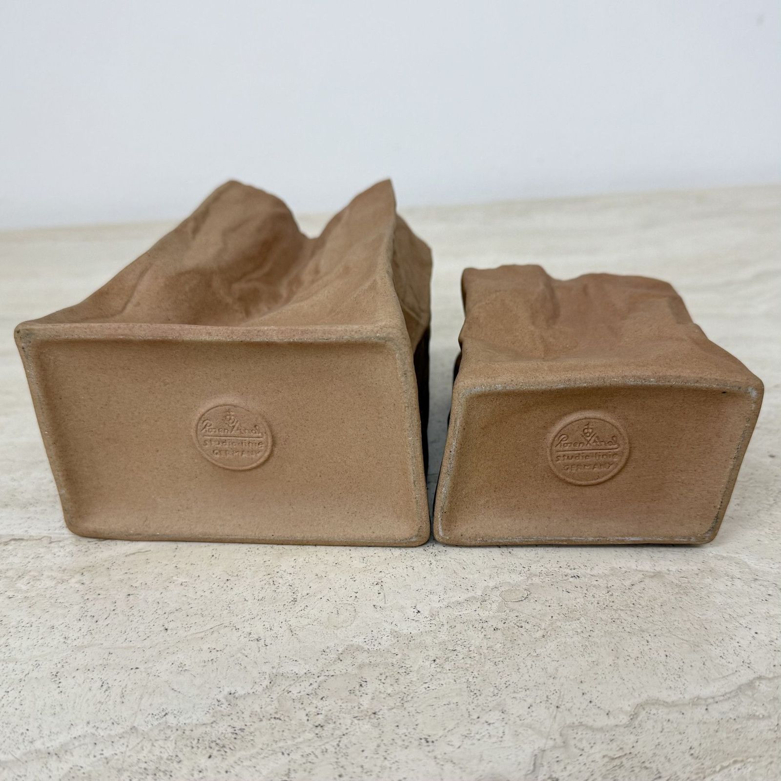 Set Of 2 Rosenthal Paper Bag Vase By Tapio Wirkkala , 1970’s photo vintage