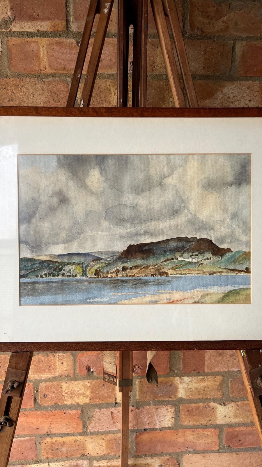 Early 1900s Framed Watercolour Landscape Painting photo for sale