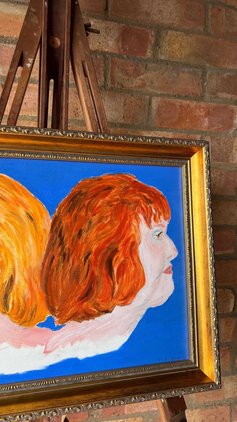 Late 20th Century Oil Painting – Dual Portrait With Vibrant Colours photo buy
