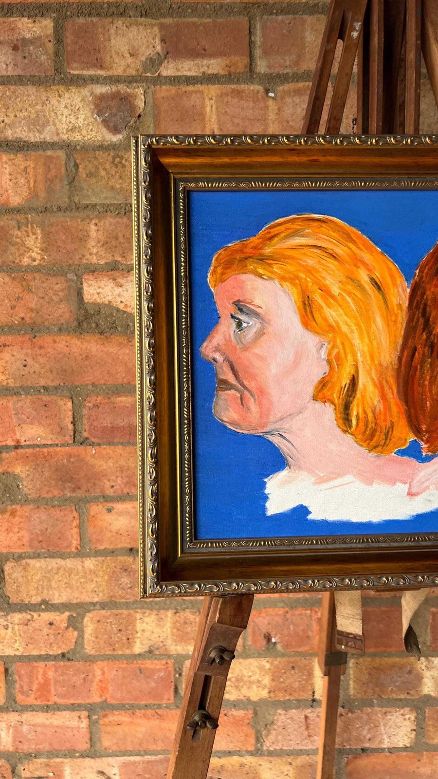 Late 20th Century Oil Painting – Dual Portrait With Vibrant Colours photo vintage