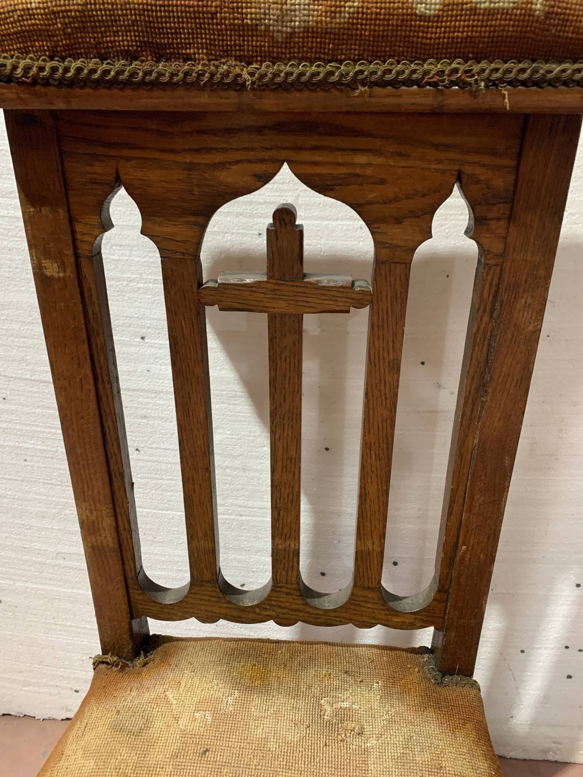 19th Century Solid Oak Prayer Chair photo for sale