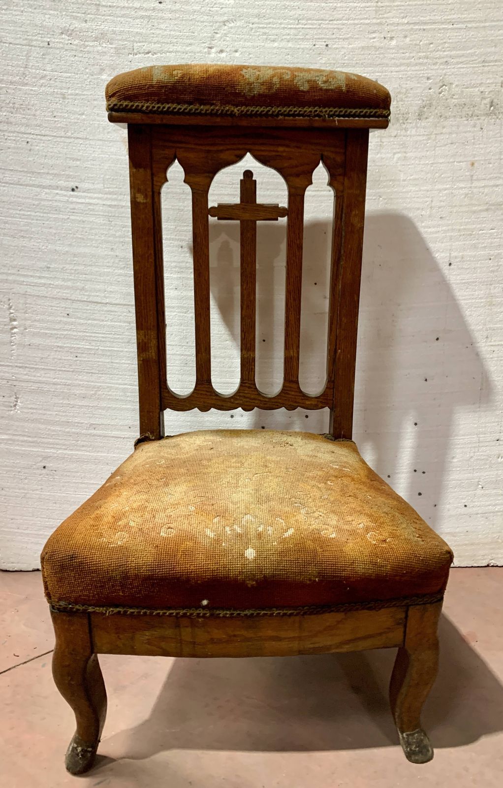 photo for sale 19th Century Solid Oak Prayer Chair