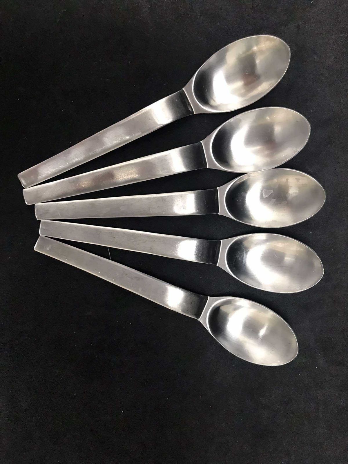 Modernist Flatware Spare Small Spoons Set 5 Carl Auböck Design For Morinox And Amboss 50s Post Modern Lunik 2060 Modern Austrian Design photo vinterior