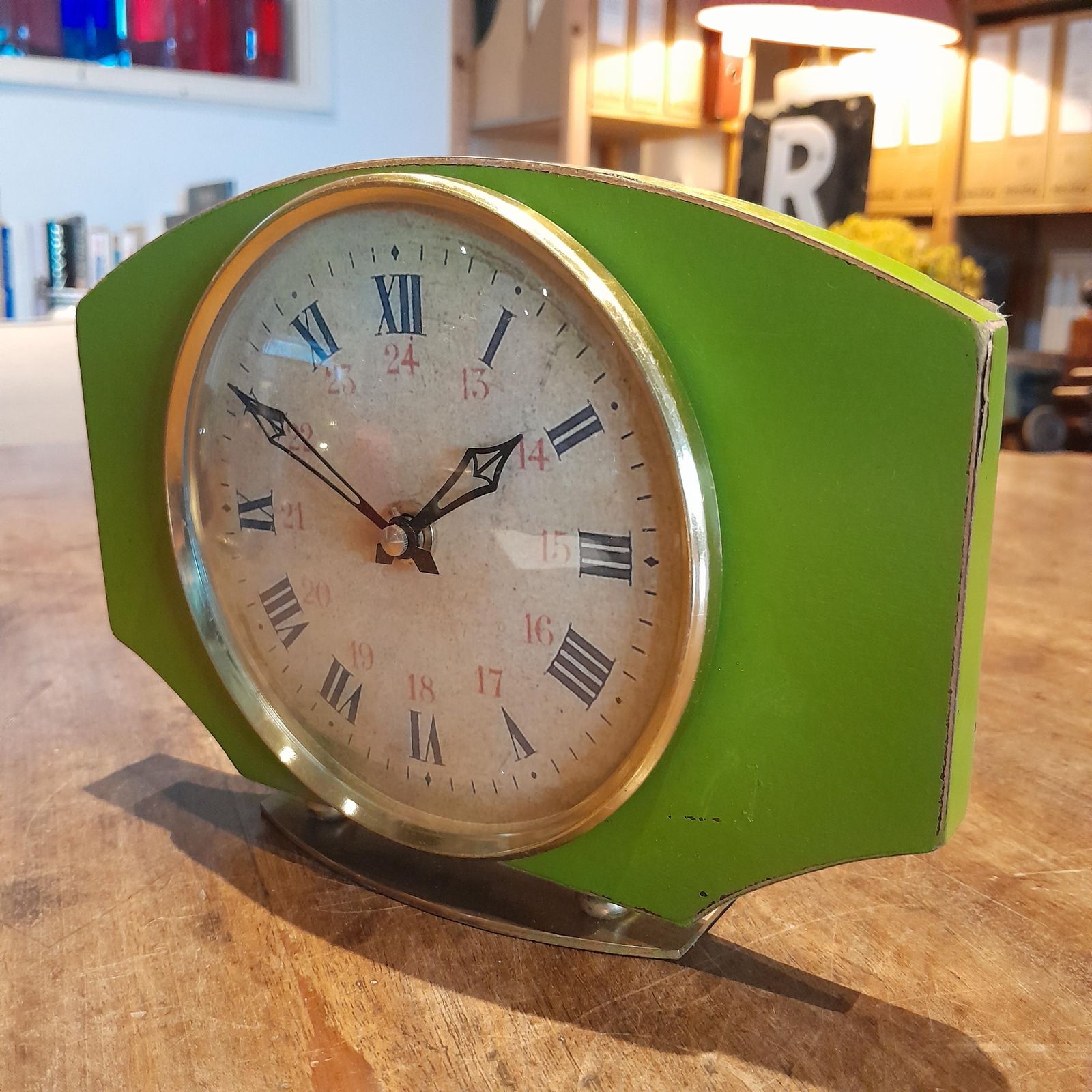 English Retro Clock By Metamec In Green, Mantel Clock, Home Decor, Retro Art photo furniture