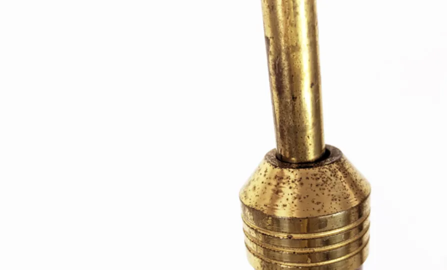 Italian Burgundy Metal & Brass 1940s Floor Lamp photo vintage