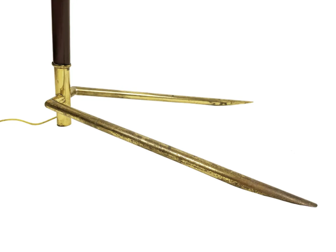 photo furniture Italian Burgundy Metal & Brass 1940s Floor Lamp