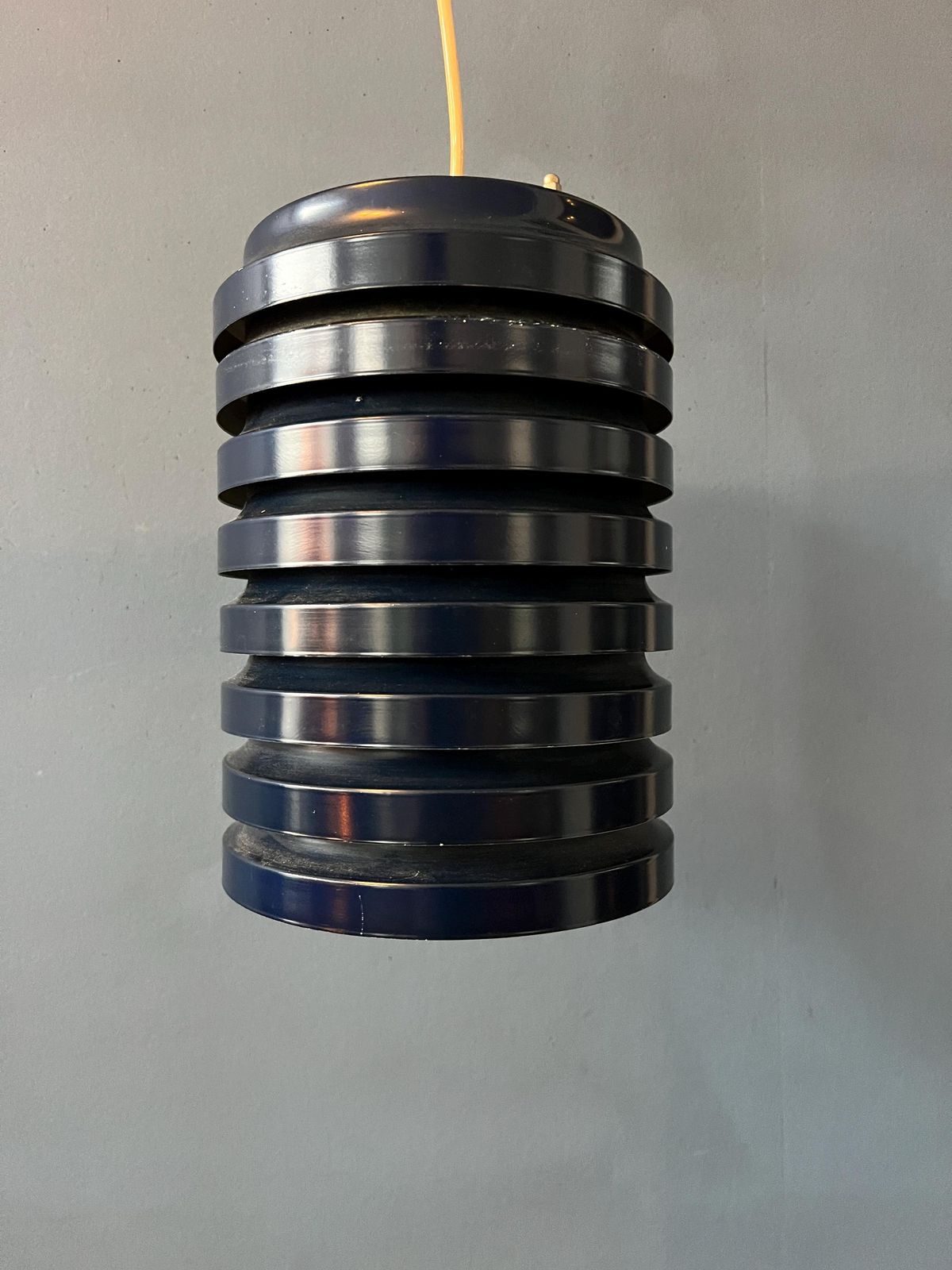 Vintage Blue Danish Mid Century Pendant Lamp photo vintage