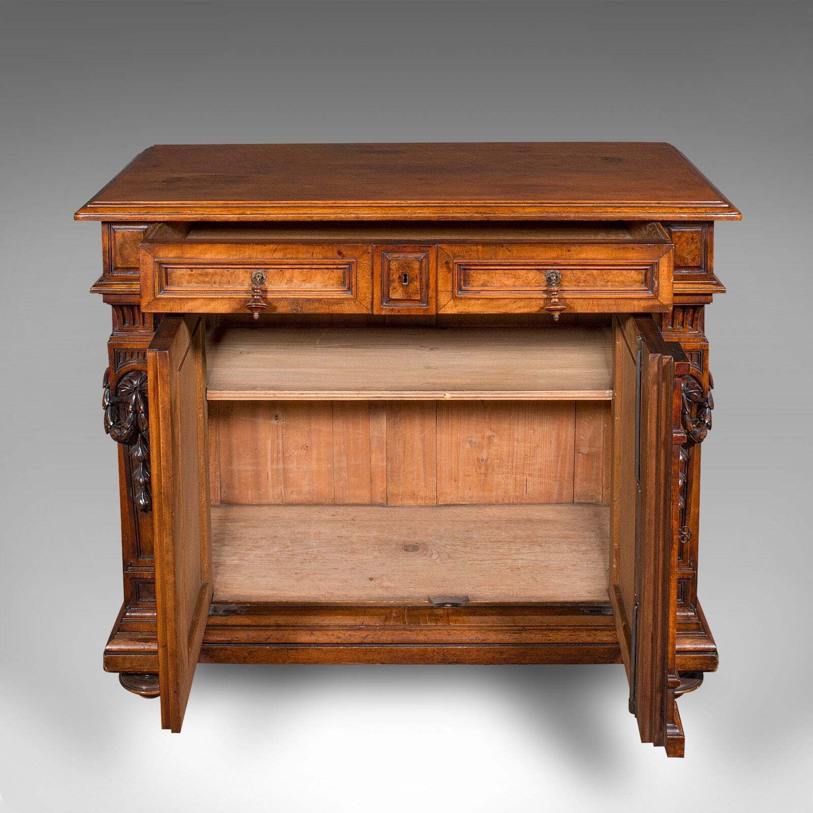 Antique Drawing Room Cabinet, French, Walnut, Buffet, Neoclassical, Victorian photo for sale