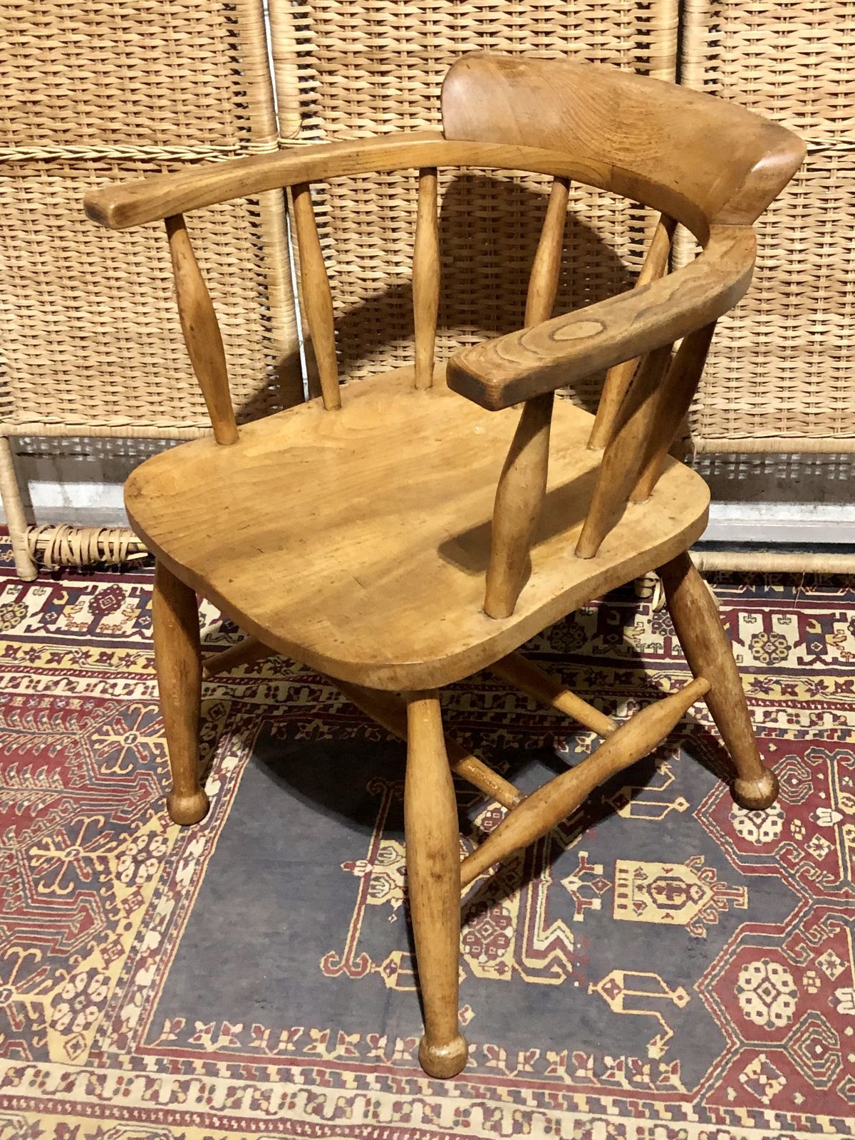 Handsome Pair Of Vintage Desk Chairs / Smokers Bows photo vinterior