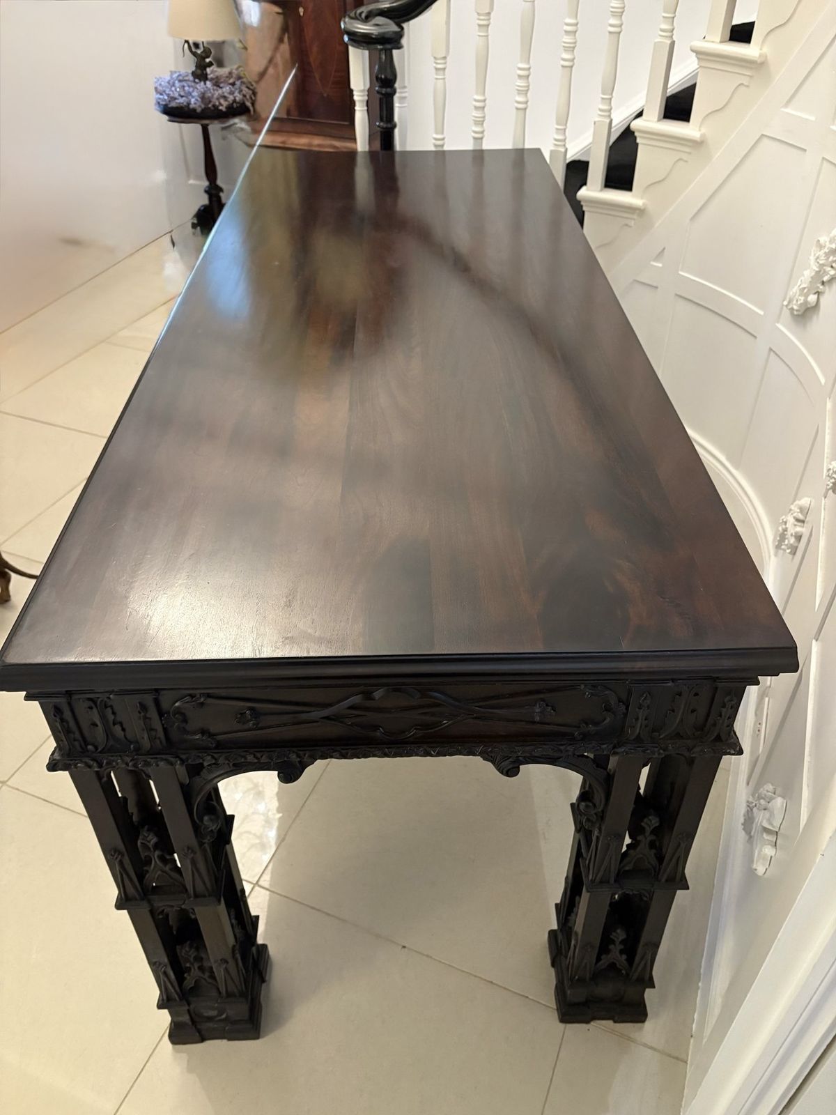 Large Antique 19th Century Outstanding Quality Carved Mahogany Table In The Chinese Chippendale Manner photo 32500.0