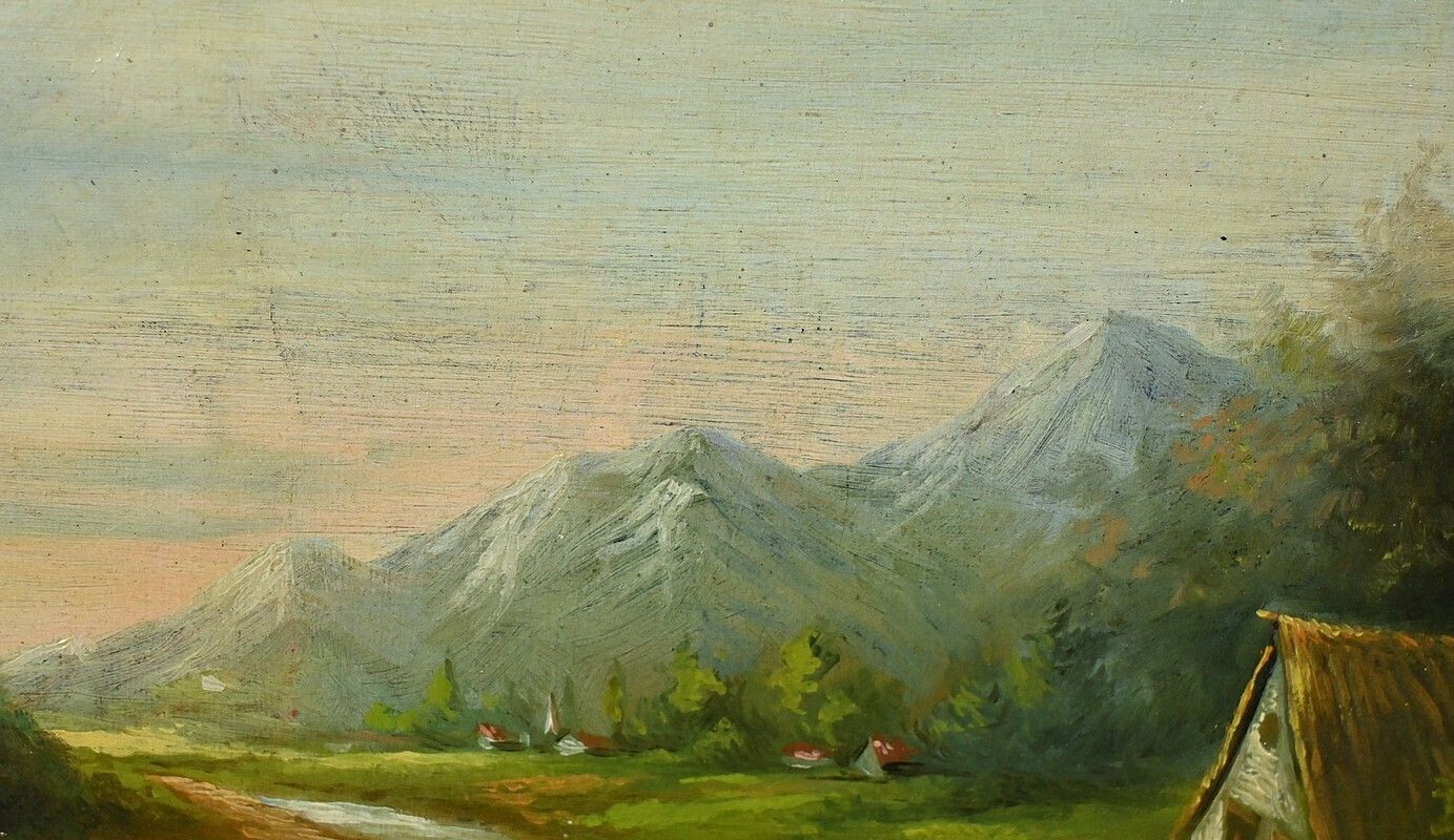 Oil On Canvas “The Mill” By N. Okolowicz – Early 20th Century photo vinterior