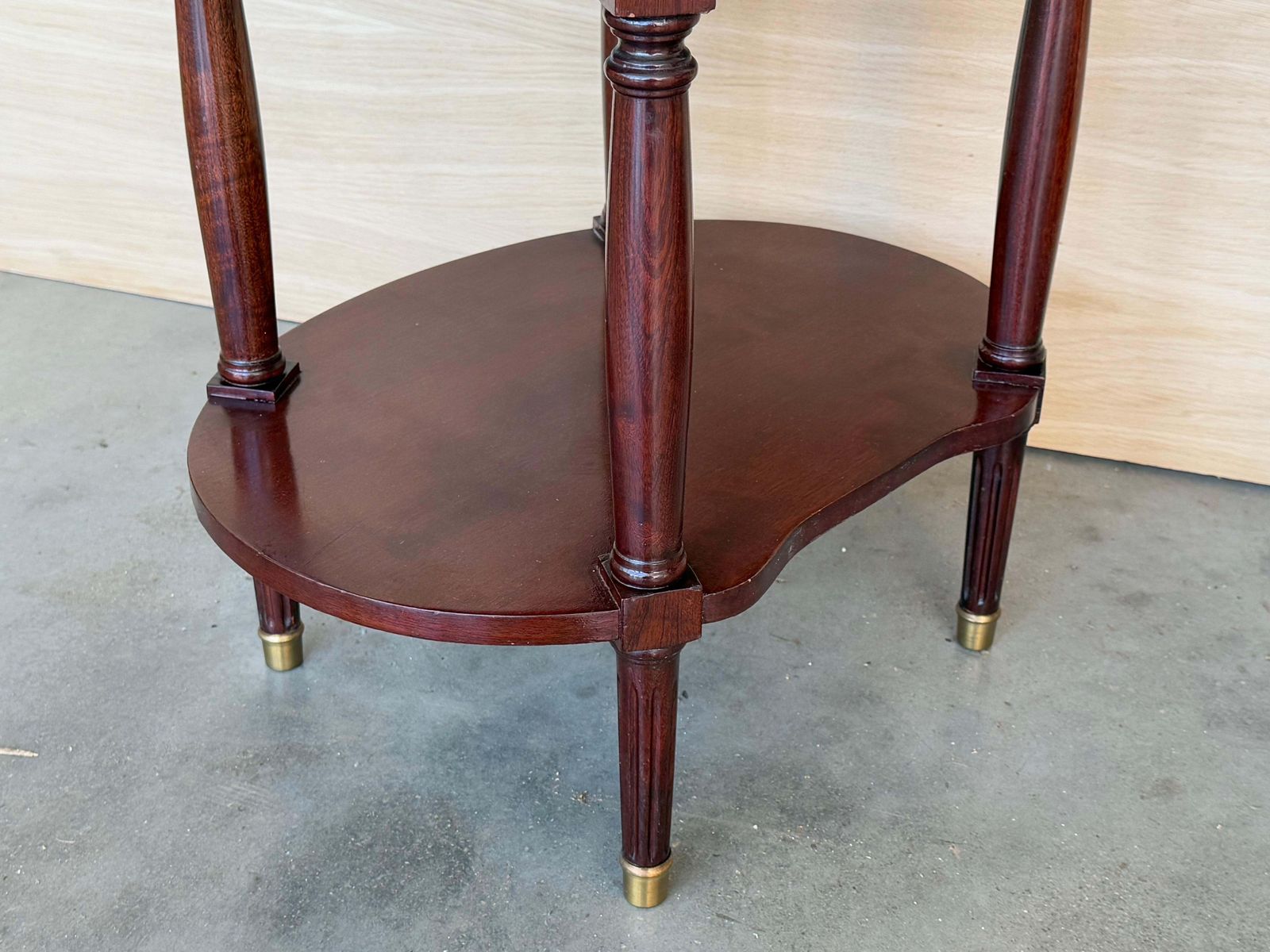 Furniture Pair Of Louis XV Kidney Shape Nightstands With Two Drawers And Low Shelve photo