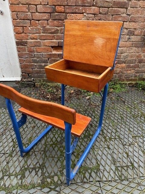 1950's Infants Childs School Classroom Desk With Seat photo Furniture