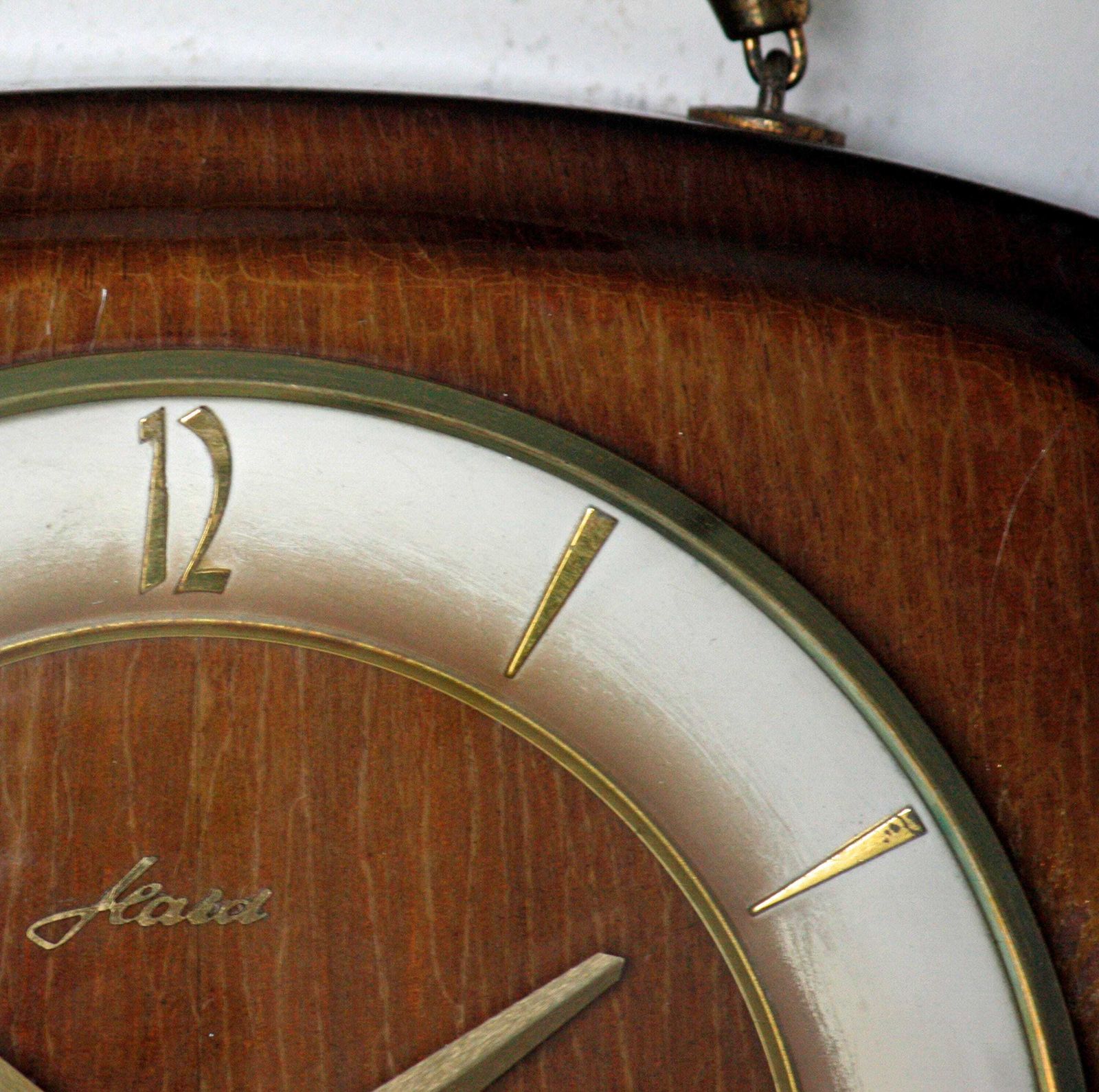Mid Century Wall Clock   Vintage Kaia German Retro Mid Century Rope Clock Wooden Gift Off The Wall Clocks photo 80.0