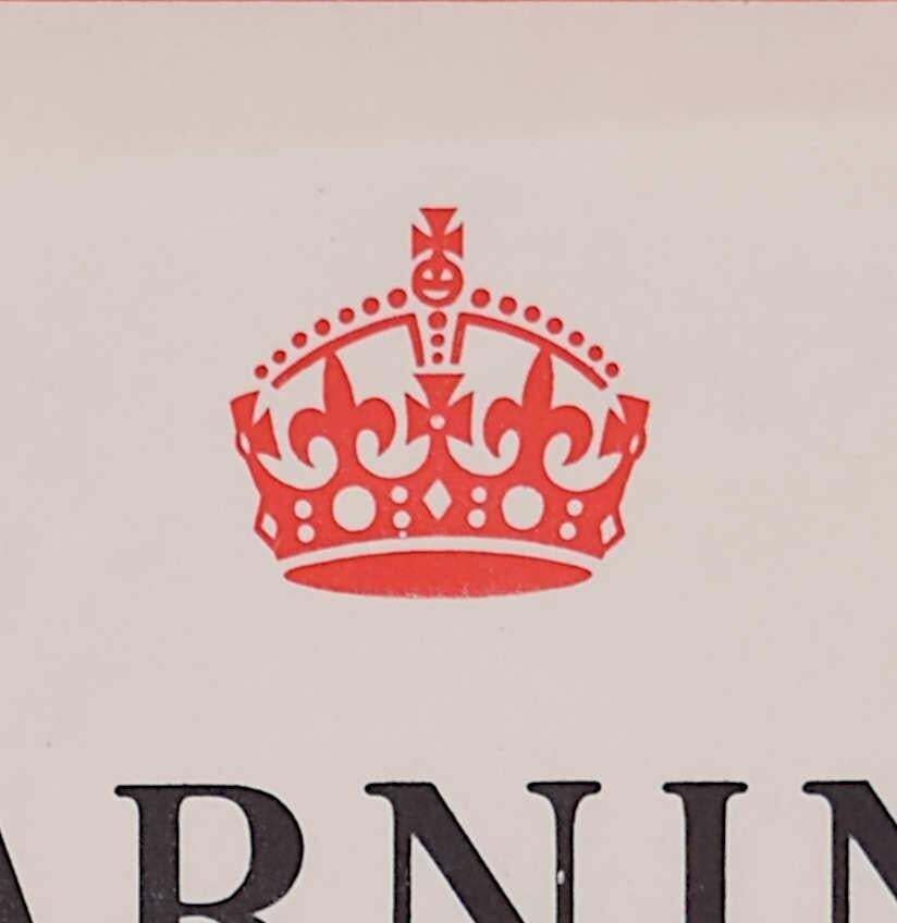 Warning, Be On Your Guard, Original Vintage Second World War Poster photo furniture