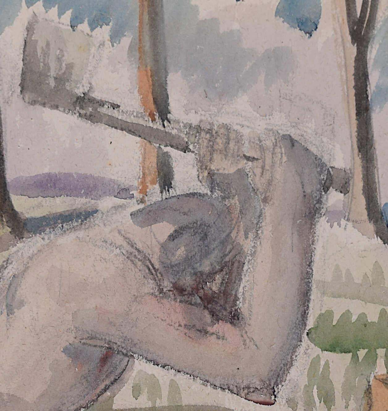 Lone Woodcutter, Watercolour By George Bissill photo furniture