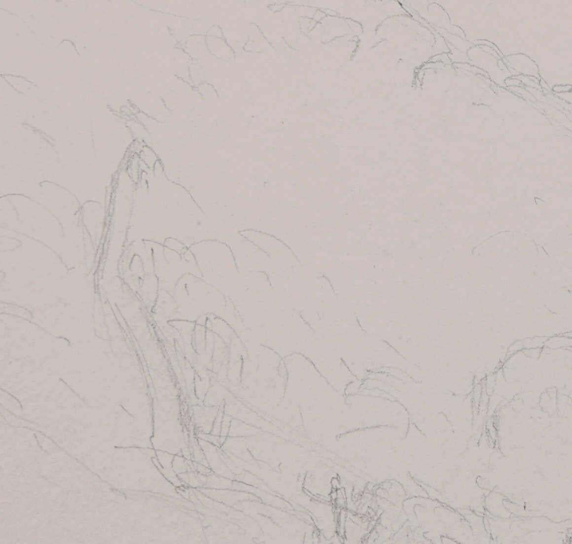 The Village Way, Pencil Sketch By George Bissill photo Art