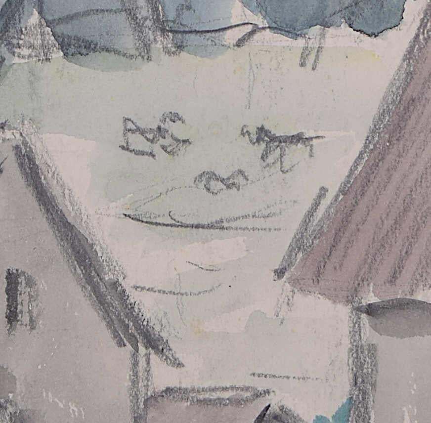 View Through The Village, Watercolour By George Bissill photo furniture