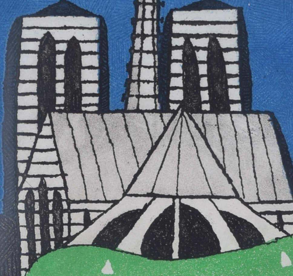 Notre Dame, Etching And Aquatint By Julian Trevelyan 1969 photo furniture