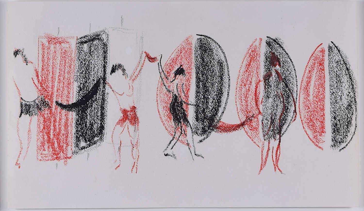 Stage Design, Wax Crayon Drawing By Sir Terry Frost Ra