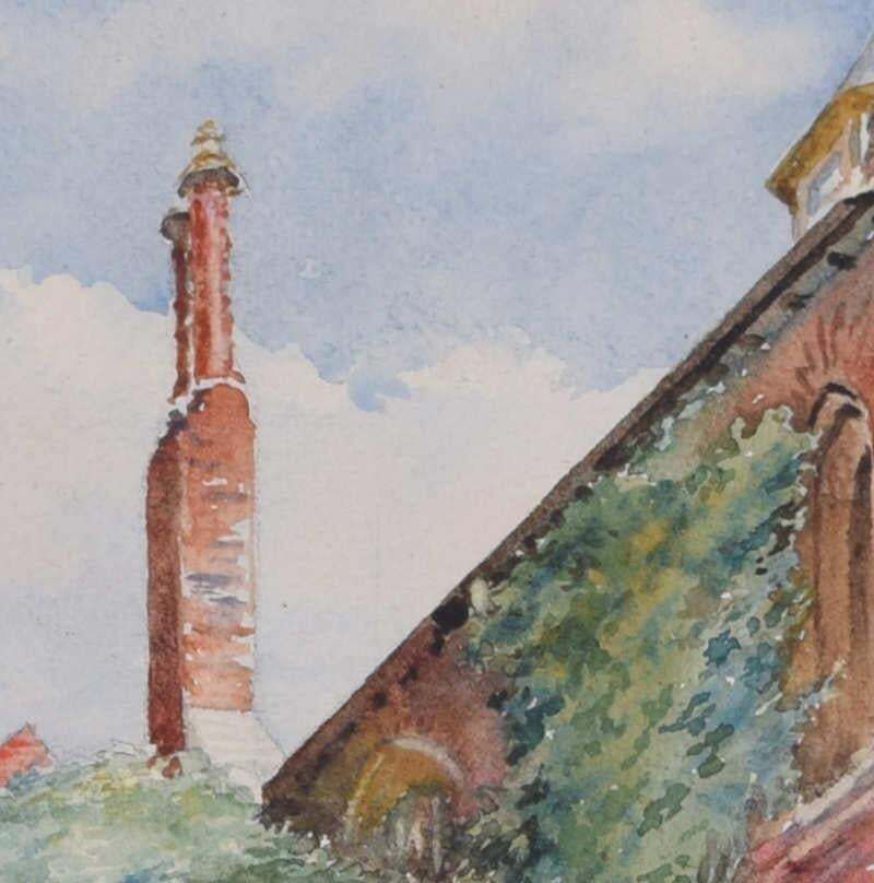 Erasmus' Tower, Queens' College, Cambridge, Watercolour By E. T. Talbot photo Art
