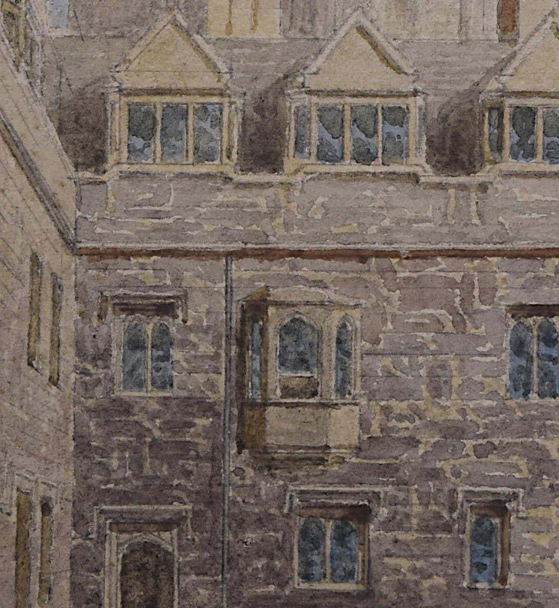 Brasenose College Quadrangle, Watercolour By George Pyne 1871 photo 2924.0