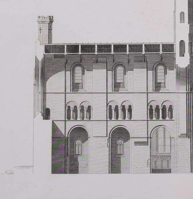 St Albans Cathedral, Engraving By James Basire 1810 photo for sale