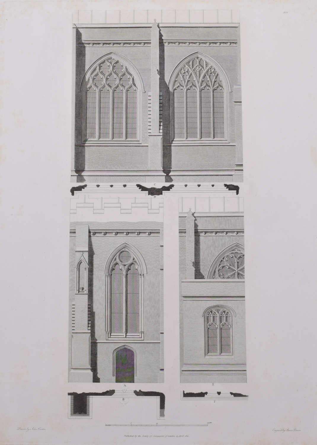 Architectural Fragments Of St Albans Cathedral, Engraving By James Basire 1810