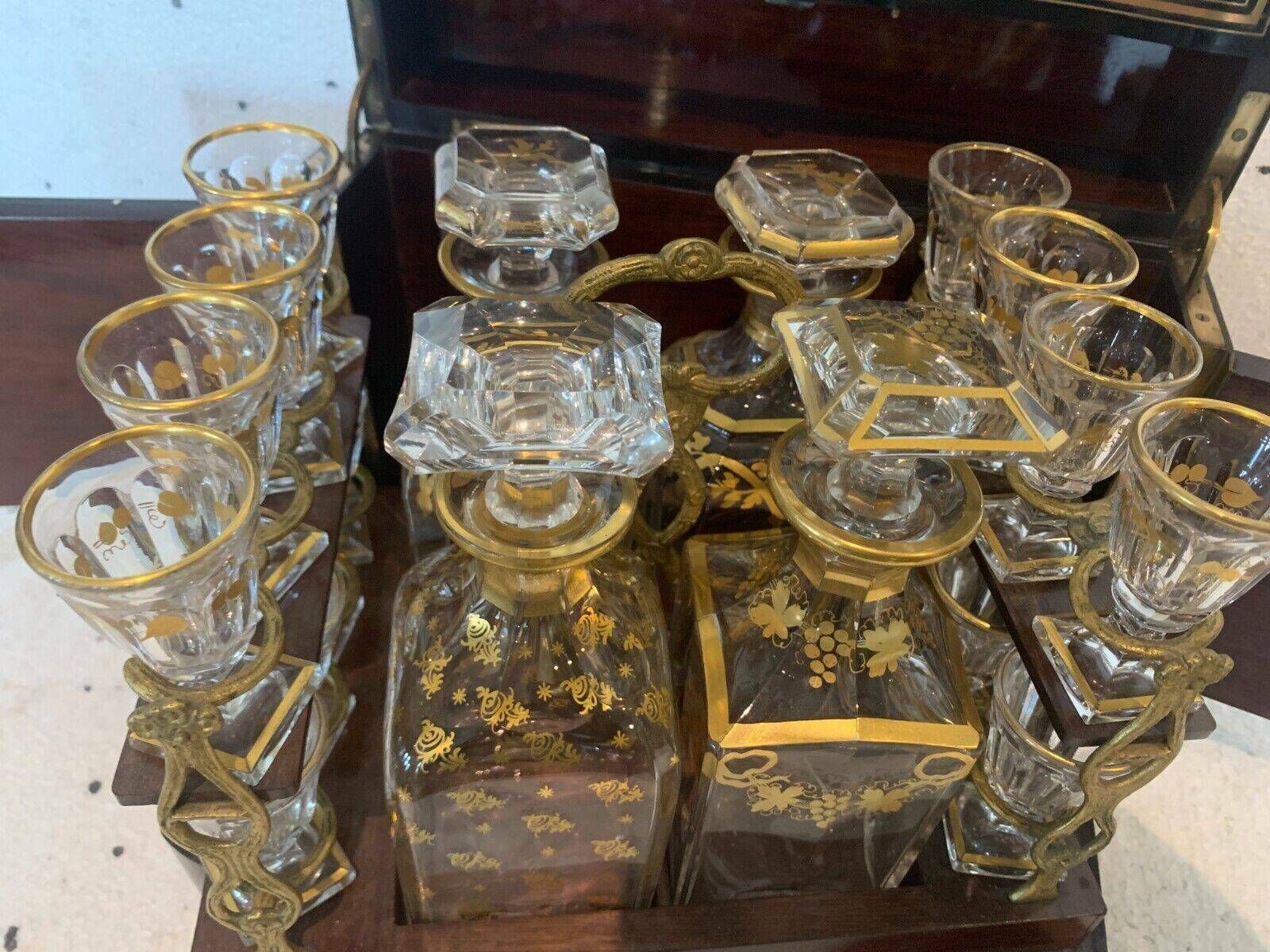 Complete Liquor Cellar In Boulle Marquetry Napoleon III 19th Century Box photo Home Decor
