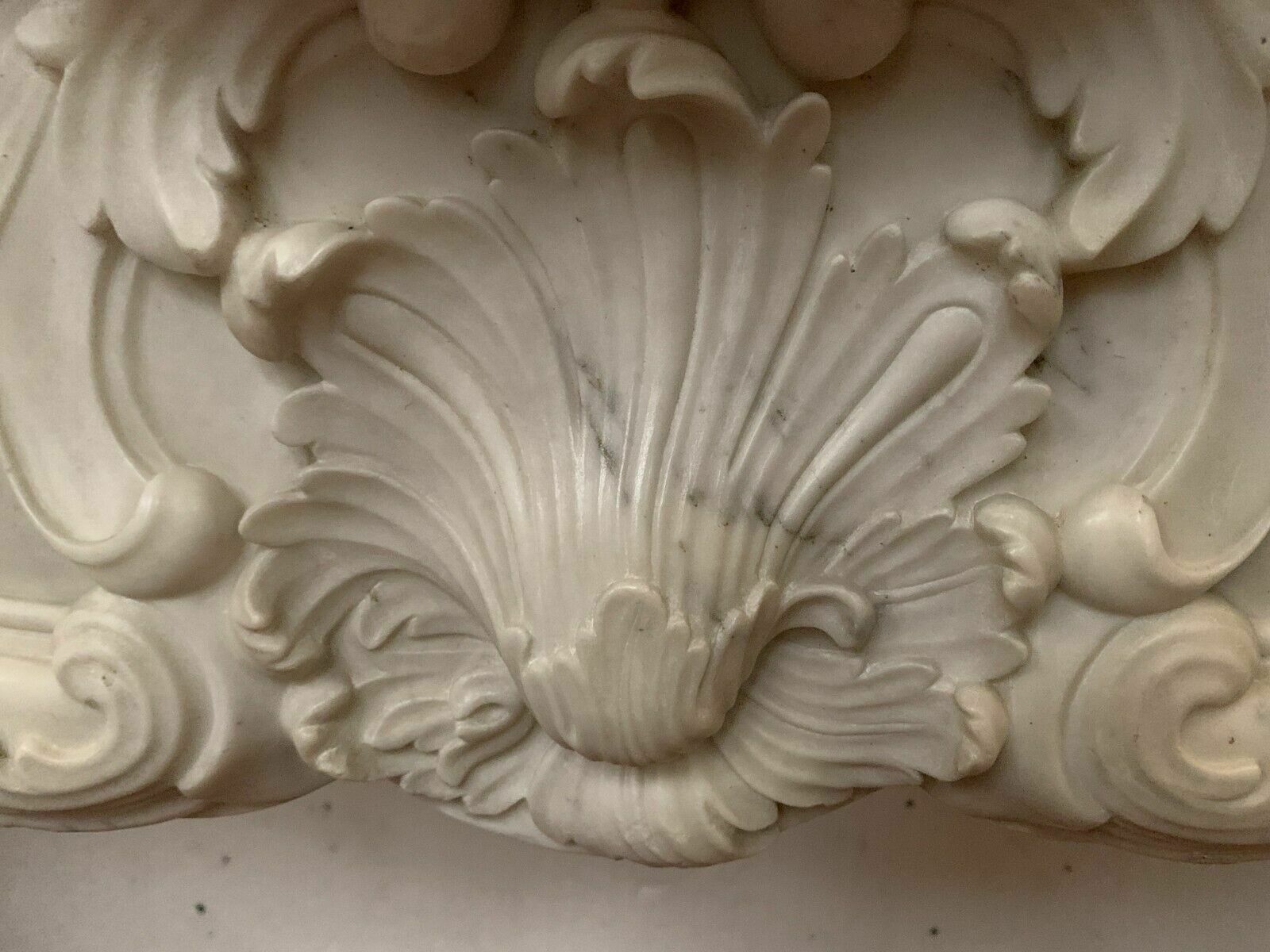 13907.29 Louis XV Style Fireplace In White Carrara Marble 19th Century photo
