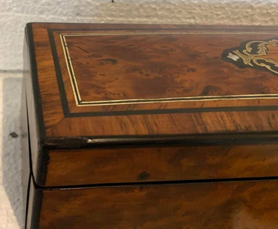 Glove Box In Thuja Burl Napoleon III Boulle Marquetry 19th Century photo buy