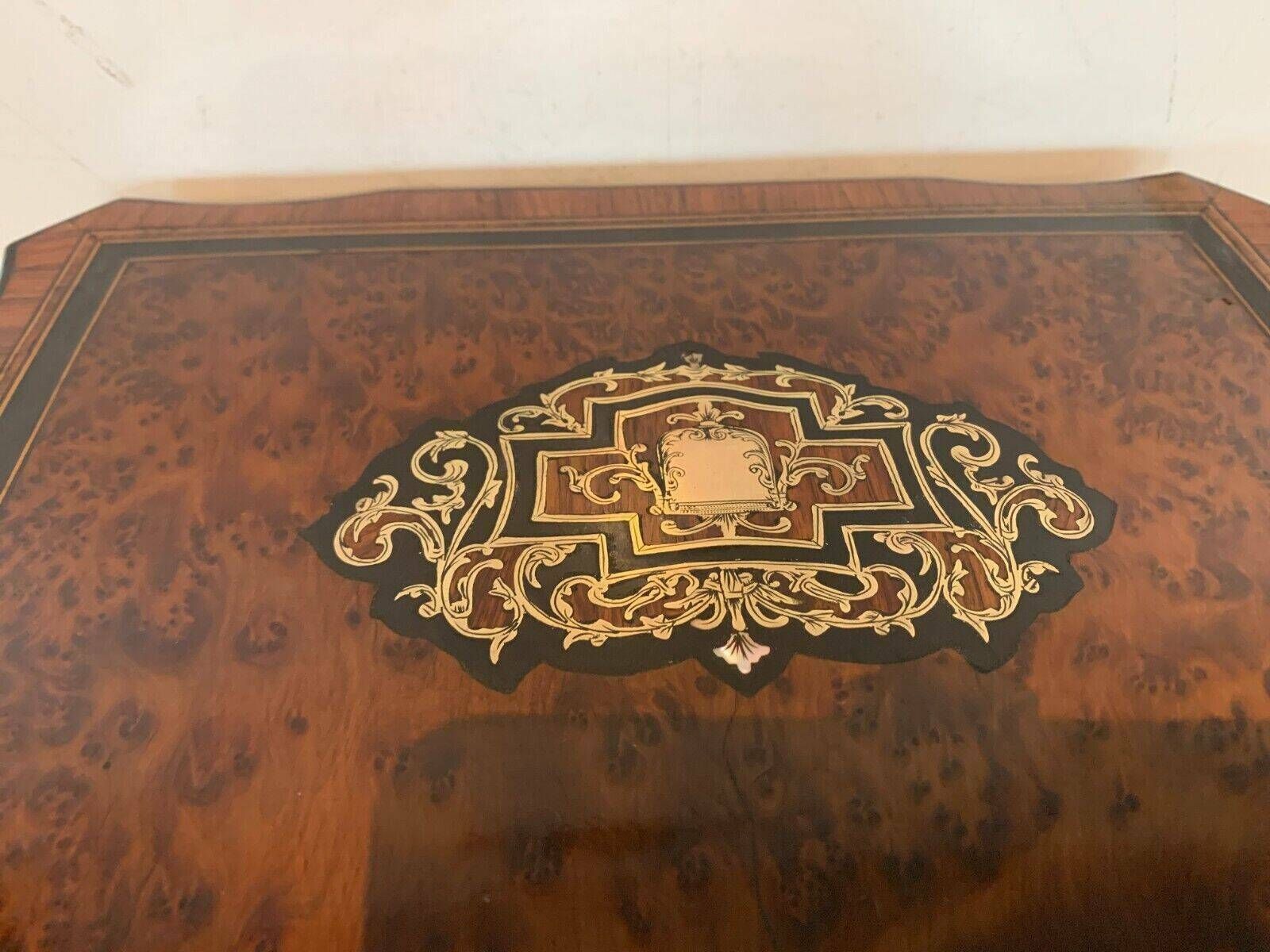 Jewelry Box In Cedar Burl Boulle Marquetry Box Napoleon III Period photo vinterior