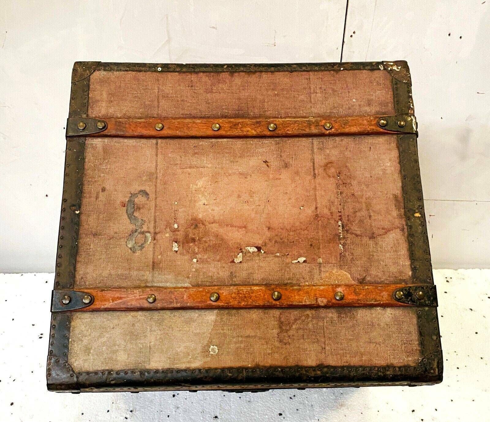 Travel Trunk In Wood And Wrought Iron 20th Century photo Furniture