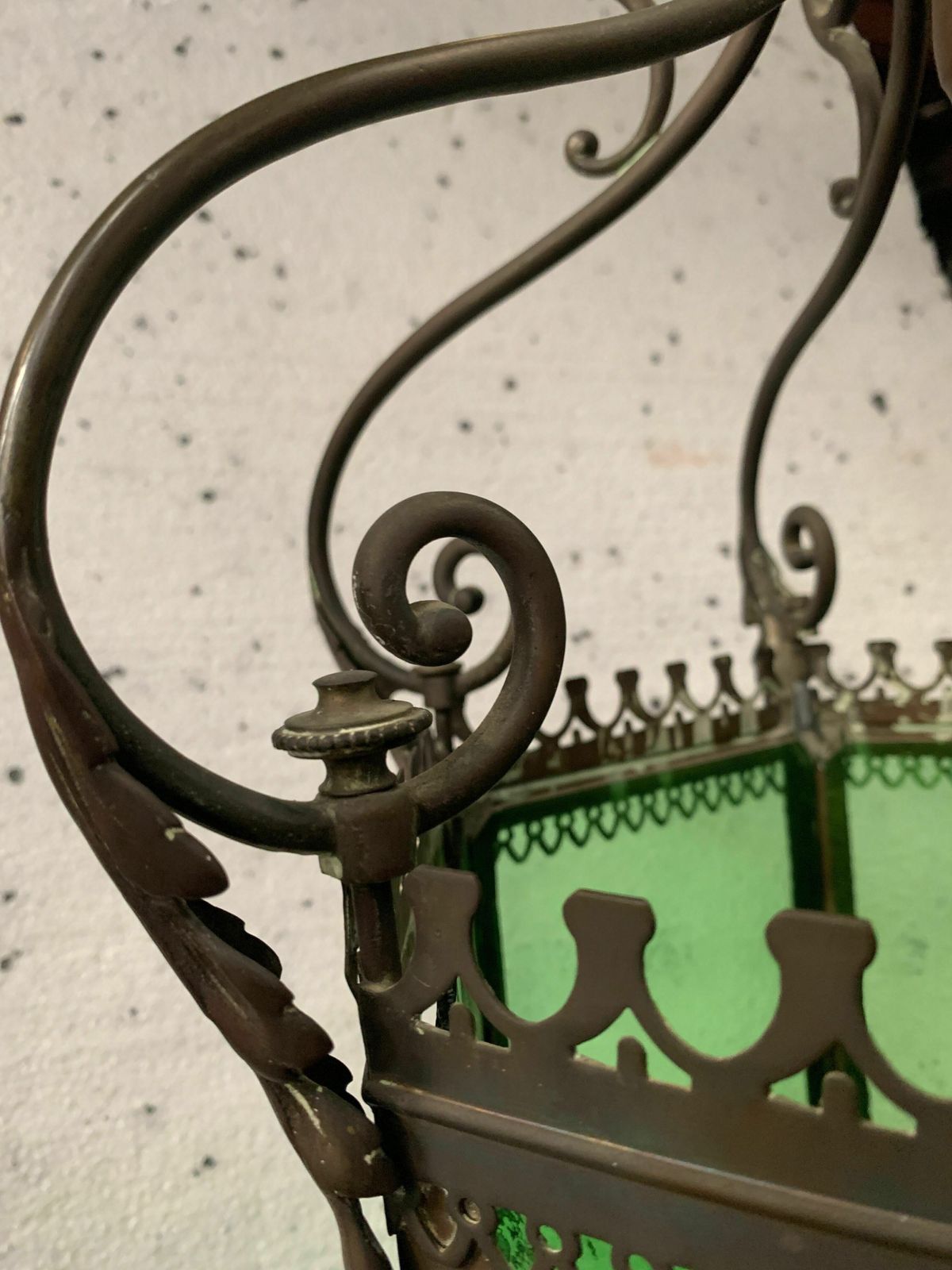 Lantern Of Vestibule In Bronze And Patinated Brass XX Century photo vintage