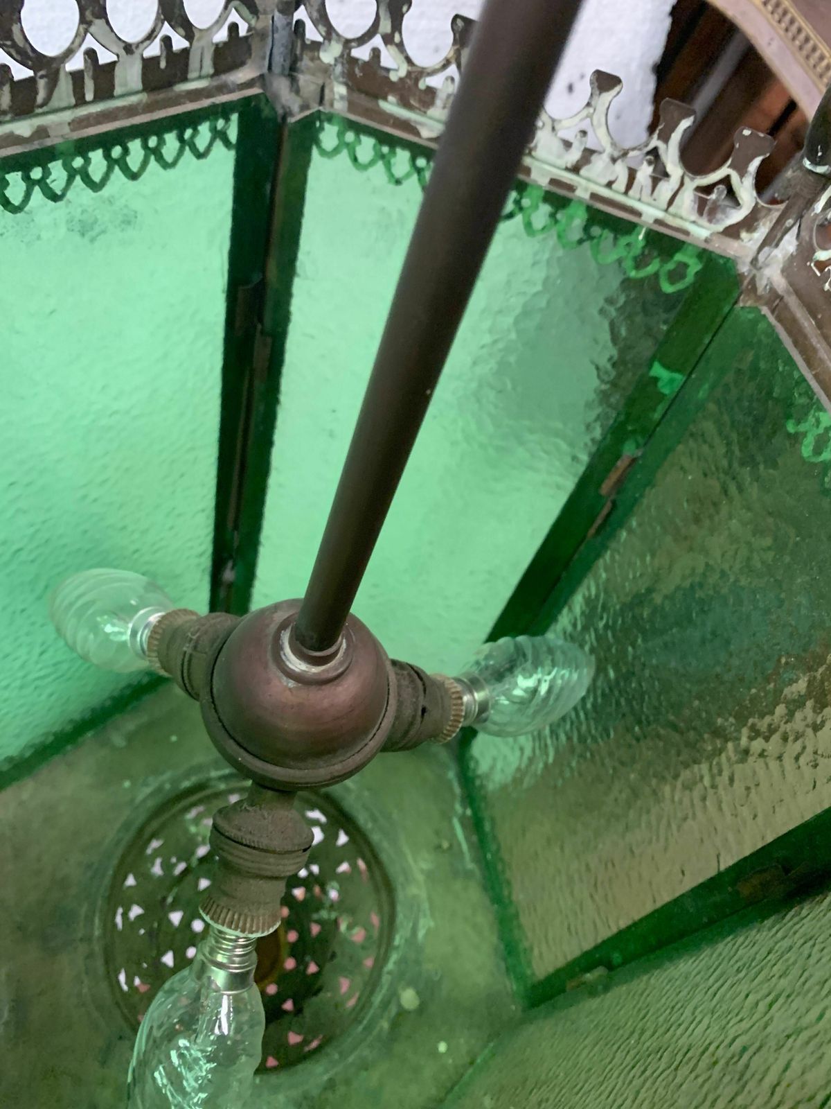Lighting Lantern Of Vestibule In Bronze And Patinated Brass XX Century photo