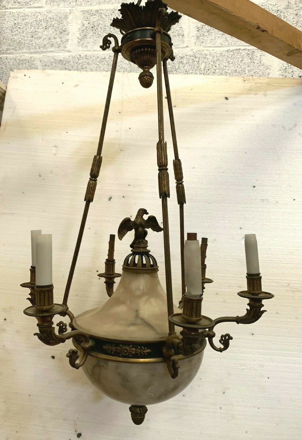 Empire Chandelier In Bronze And Alabaster XIX Century Napoleon III