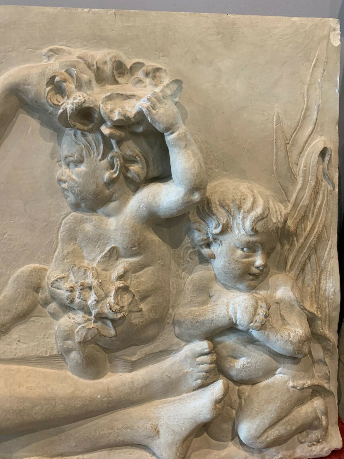 Bas Relief In Stucco Decorated With A Scene In The Antique XX Century photo vinterior