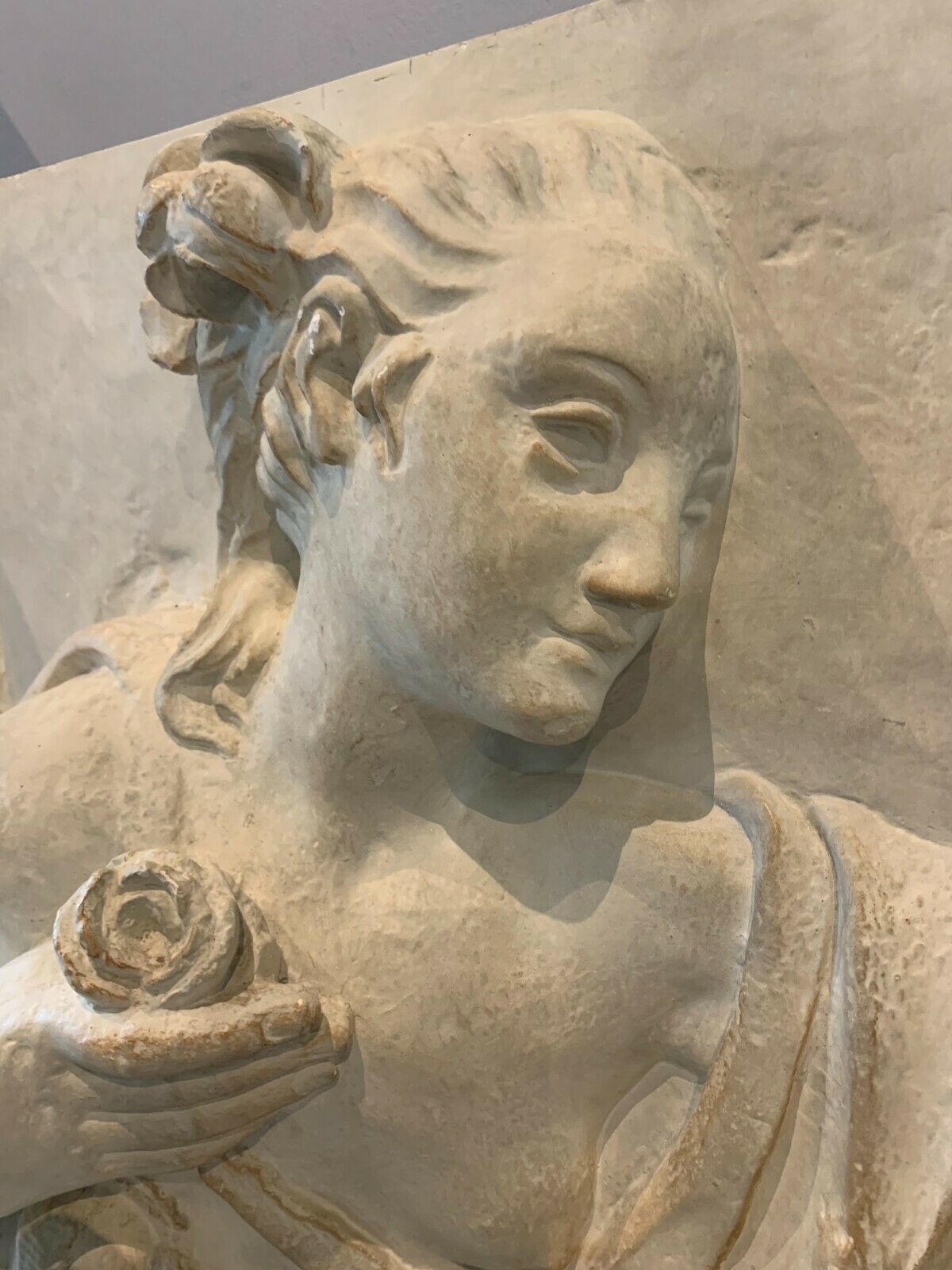 photo furniture Bas Relief In Stucco Decorated With A Scene In The Antique XX Century