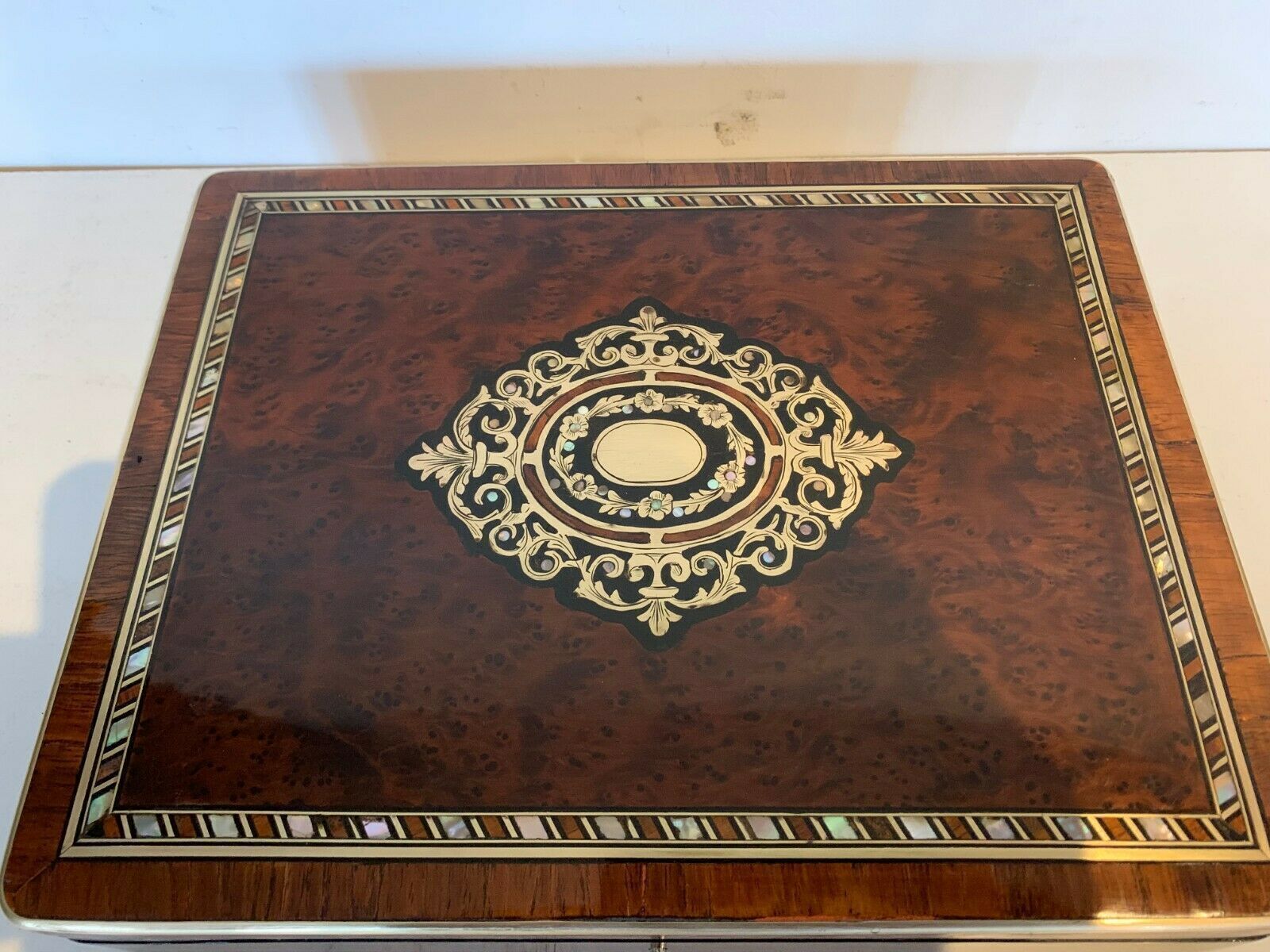 Napoleon III Token Box Boulle Marquetry Thuja And Mother Of Pearl Burl photo furniture