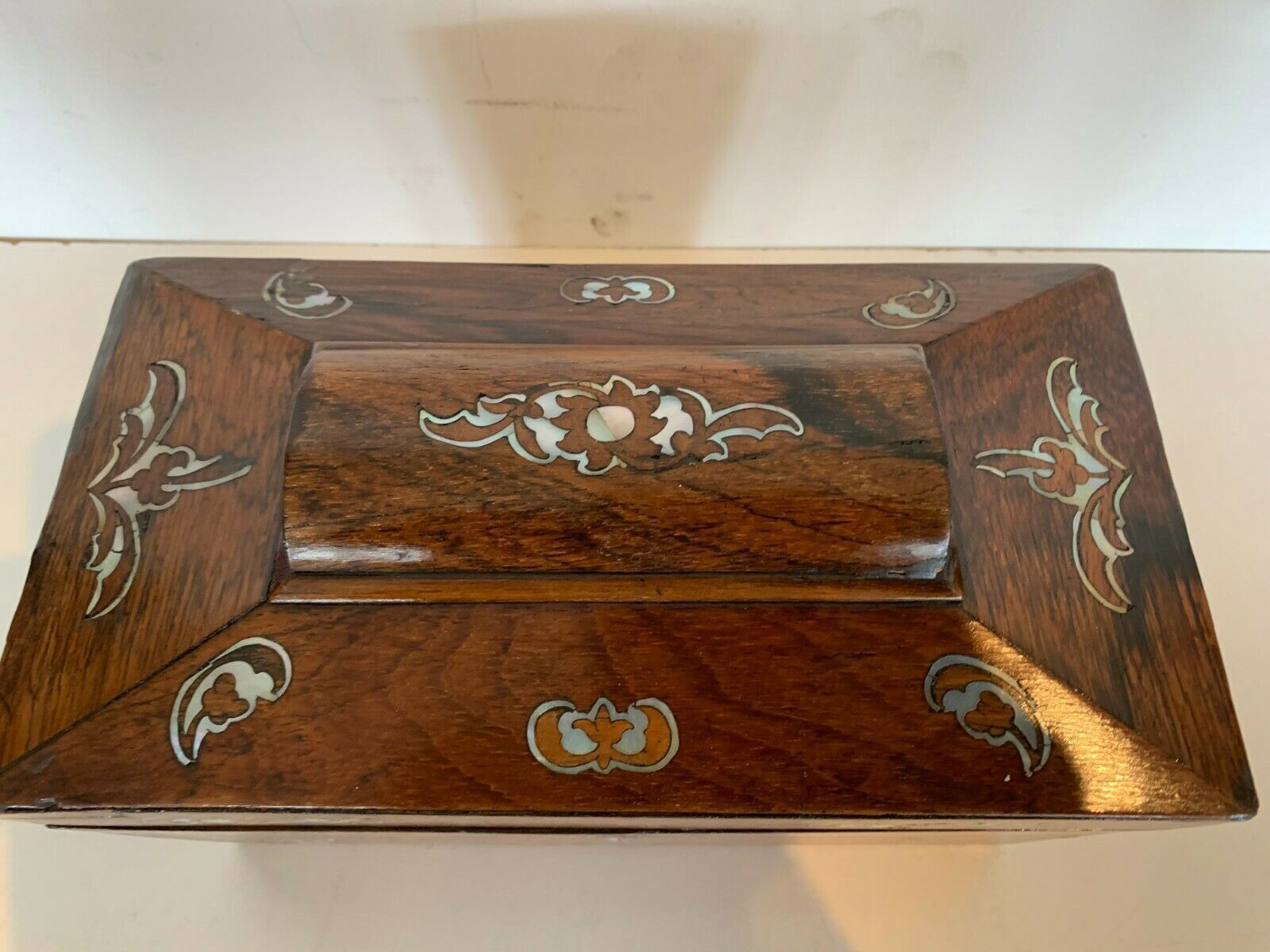 Rosewood Box With Boulle Napoléon III Mother Of Pearl Inlay photo for sale